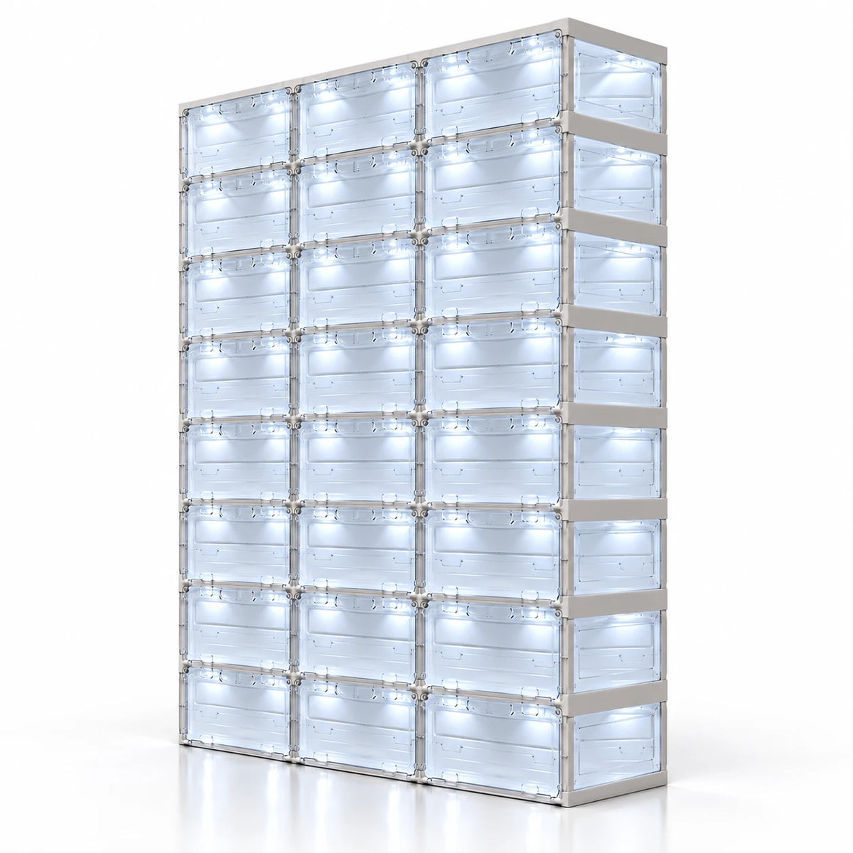 סט 32 קופסאות נעליים עם תאורת לד – Clear BOX